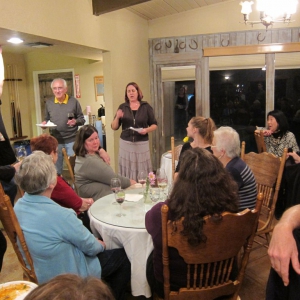 Gathering for potluck dinner in the Skyview