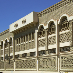 Tozeur, modern brick decoration on the market hall