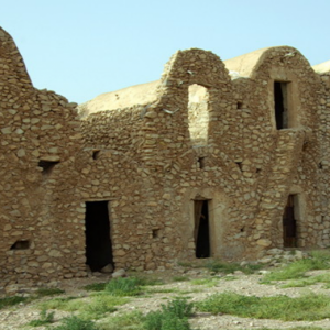 Ksar el Ferich- living quarters above, stores below