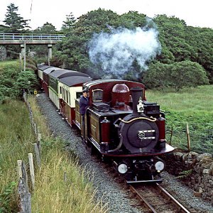 Merddin Emrys below the spiral bridge