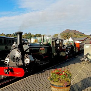 LInda and Blanche at Porthmadog Harbour Station