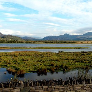 View across the Glaslyn Estury towards Snowdonia