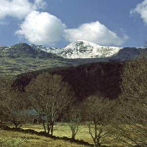 Looking up to the hills beyond Blaenau Ffestiniog