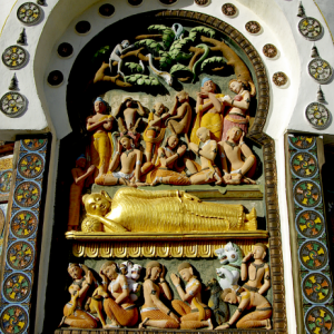 Images of the life of Buddha, Shanti Stupa