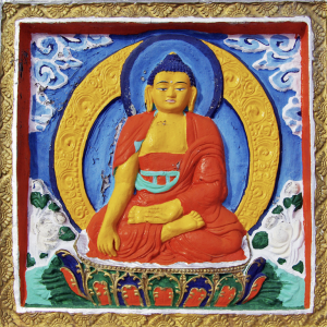 Image of Buddha, Shanti Stupa
