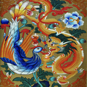 Decoration in the new Lakhang, Matho Gompa