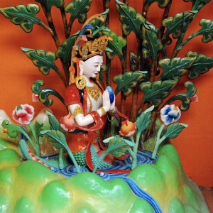 Detail from the Avalokiteshvara Bodhisattva in the new Lakhang, Matho Gompa