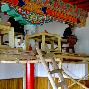 Restoration work, Matho Gompa