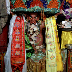 Small statue in the Dukhang, Hemis Gompa