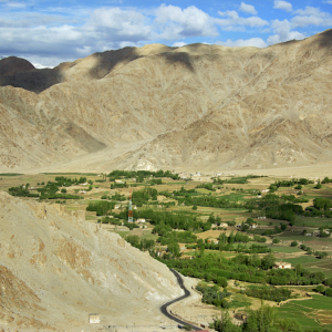 Sakti Village with its ruined fortress -  on the road to ChangLa