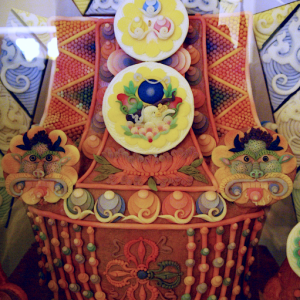 Butter sculpture in the museum by the Maitreya Buddha, Diskit
