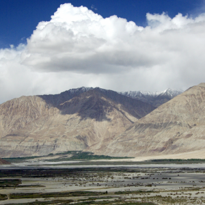 View of the Numbra Valley from Maitreya Buddha, Diskit