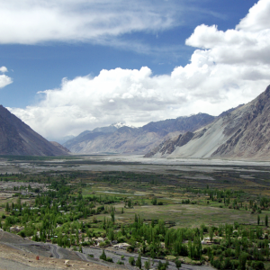 Looking down on Diskit from Maitreya Buddha, Diskit