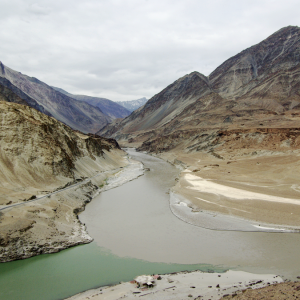 Confluence of the Zanskar River and the River Indus