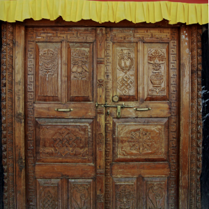 Doorway into Sumtsek Lhakhang, Alchi Choshkar