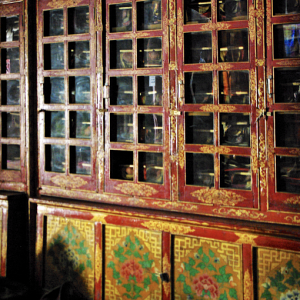 Cupboards containing sacred books, Dukhang, Likir Gompa