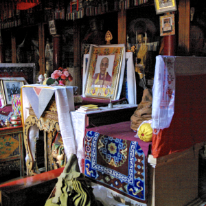 Thrones of the Dalai Lama and the Head Monk in the Dukhang, Likir Gompa