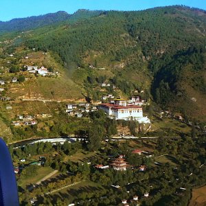 Paro Dzong from the air
