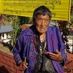 A pilgrim at Pilgrim at Yosercholing Monastery