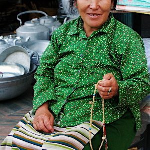 We saw this lady sitting outside a shop in Thimphu, who wanted her picture taken