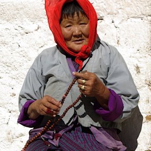 Pilgrim at Chorten Kora