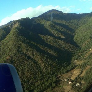 Flying into Bhutan