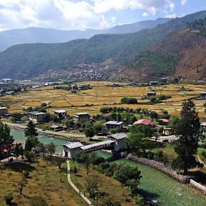 Views across Paro from Ta Dzong