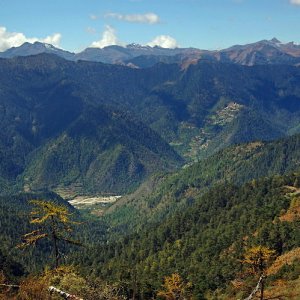 Looking down in to the haa valley from Chelala Pass, Bhutan
