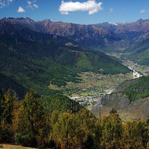 Looking down in to the haa valley from Chelala Pass, Bhutan