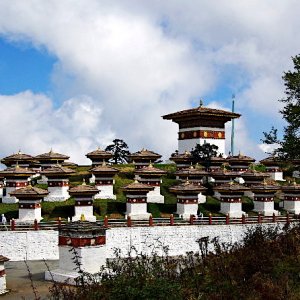 Chortan field at Dochula Pass, Bhutan