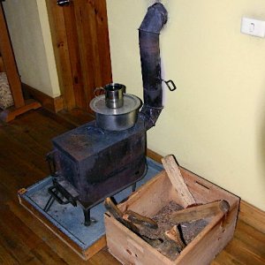 Wood burning stove in our bedroom, Dewachen Hotel, Phobjikha valley, Bhutan
