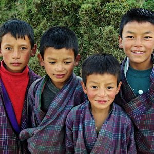 Schoolboys from Phobjikha school, Bhutan