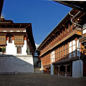 Festival courtyard, Trongsa Dzong, Bhutan