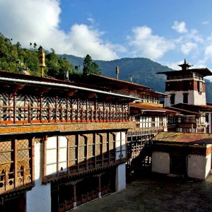 Festival courtyard, Trongsa Dzong, Bhutan