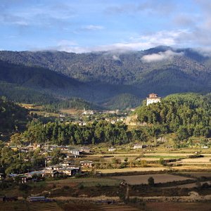 View from the Mepham Guest House, Jakar, Bhutan