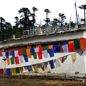 Chortan wall at Thrumshingla Pass, Bhutan