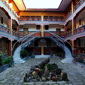Courtyard of Hotel Wangchuk, Mongar, Bhutan