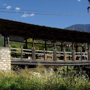 Traditional bridge, Trashi Yangtsi, Bhutan