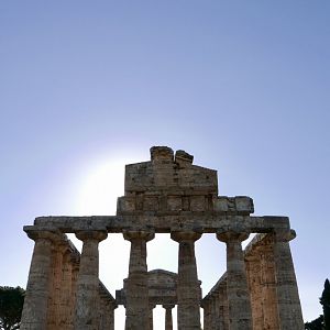 The late afternoon light hallowing the Temple of Athena