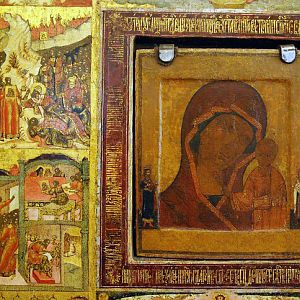 Yaroslavl Art Museum, C17th icon of Our Lady of Kazan - detail