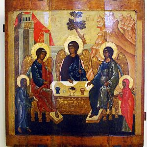 Yaroslavl Art Museum, C16th Icon of the Holy Trinity with Abraham and Sarah