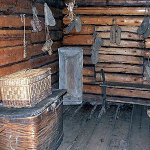 Kostroma, Museum of Wooden Architecture, home of poorer peasant - unheated summer end