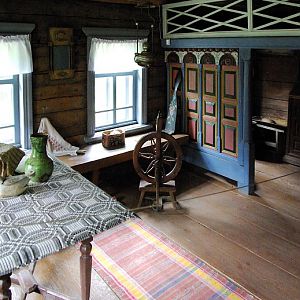 Kostroma, Museum of Wooden Architecture, prosperous family home - living room