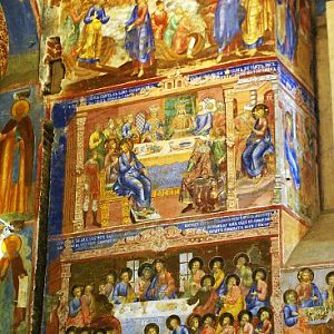 Suzdal, St Euthymius Monastery of Our Saviour - Cathedral of the transfiguration of Our Saviour fresco of the last Supper