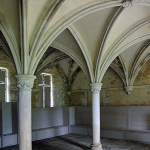 Abbaye de St Maurice restored inside of chapter house