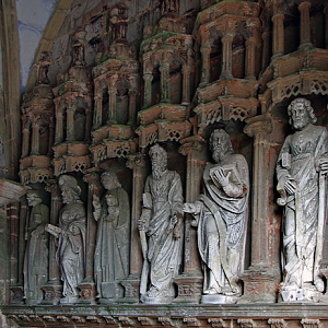 Guimiliau church, apostles in south porch