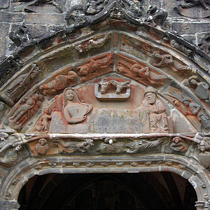 La Martyre church, south porch detail