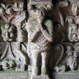 Bodilis church, carved frieze in the porch