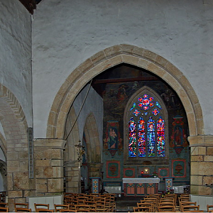 Ploujean church, nave and chancel