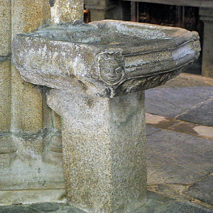 Church of St Herbot, stoup